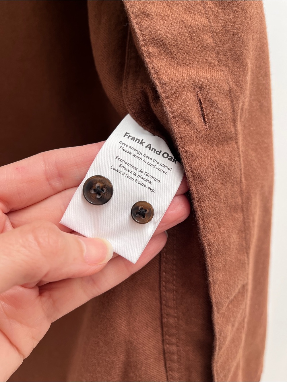 Frank and Oak yak wool flannel shirt M long sleeve organic cotton button up fall - Picture 6 of 10